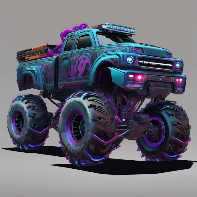 monster truck, Cyberpunk