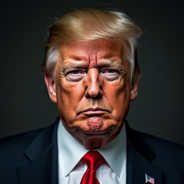 Realistic mugshot of a rugged middle-aged man with a stern expression