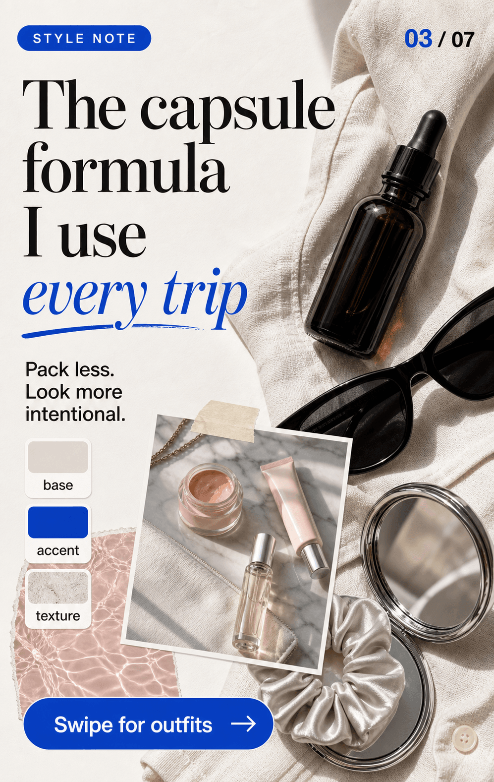 Instagram carousel fashion and beauty moodboard slide
