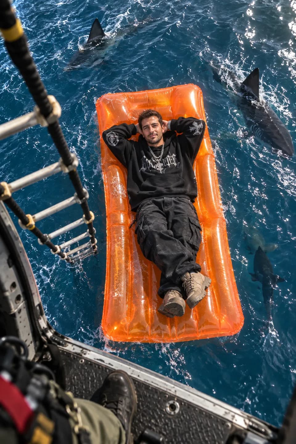 Ocean Float from a Helicopter