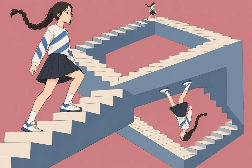 Flat Vector Impossible Staircase