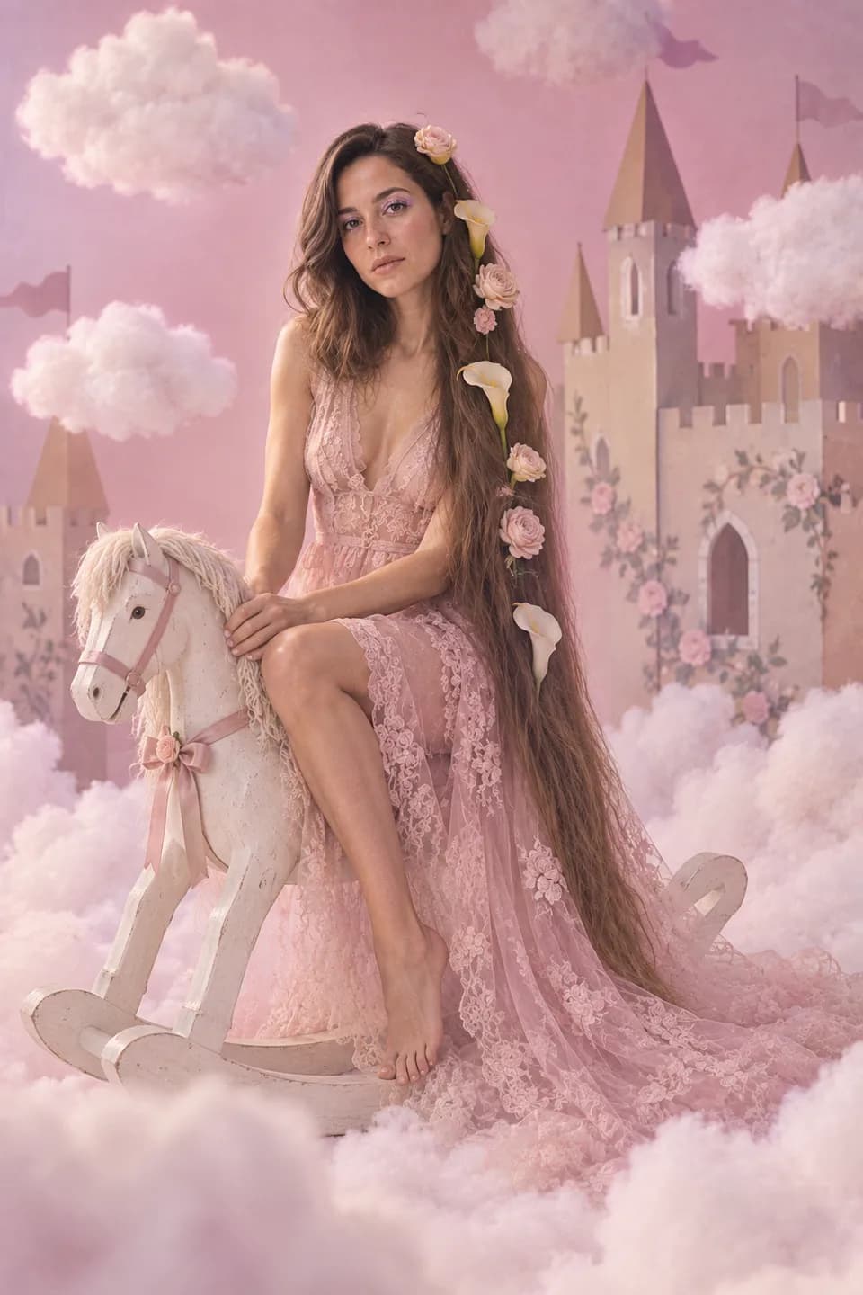 Floor-Length Hair Editorial