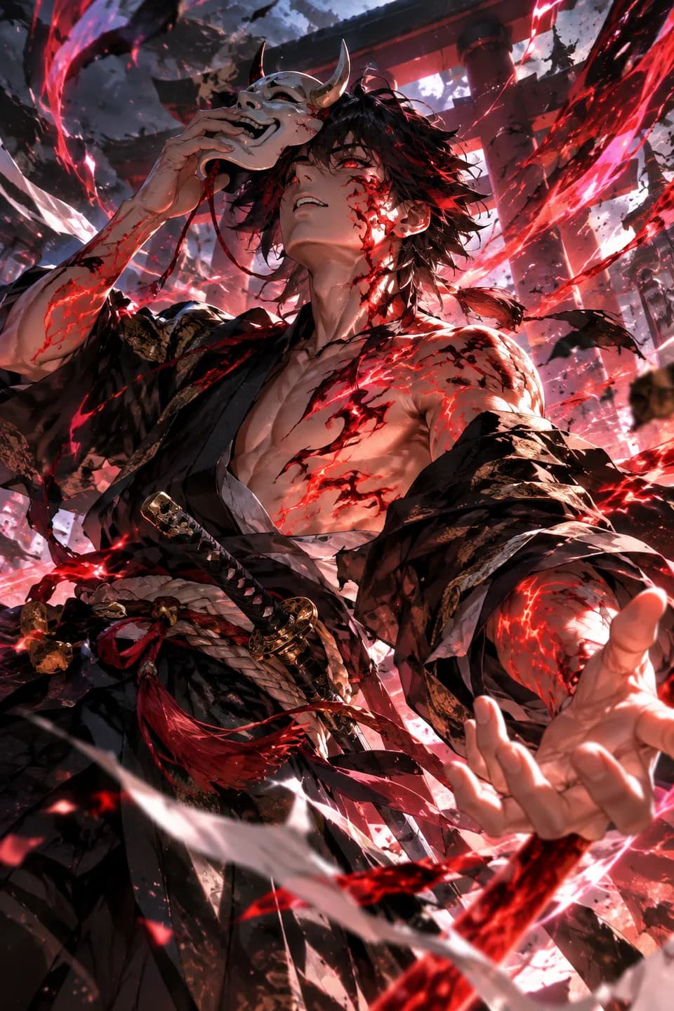 Anime Noh Mask Character