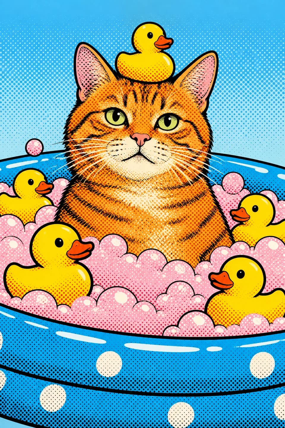 Pop Art Halftone Illustration