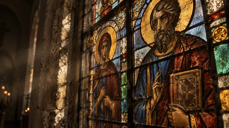 Stained Glass Window Close-Up