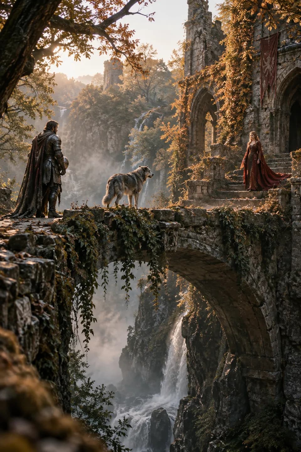 Knight and Lady on the Bridge