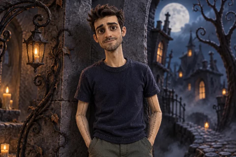 Whimsical Gothic Stop-Motion Scene