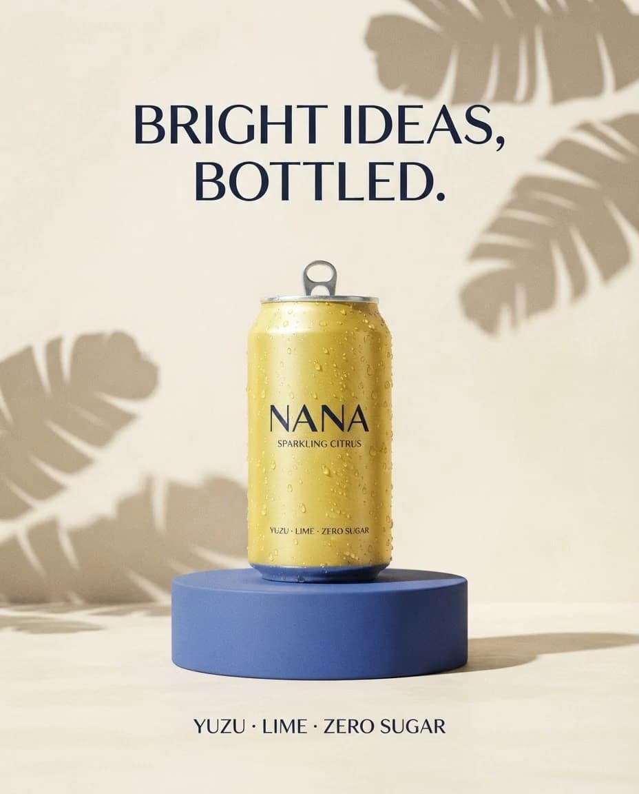 Nano Banana 2 Lite sample output for the NANA sparkling citrus poster comparison