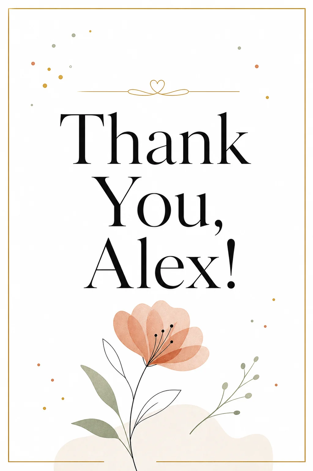 Minimalist Thank You card with clean typography