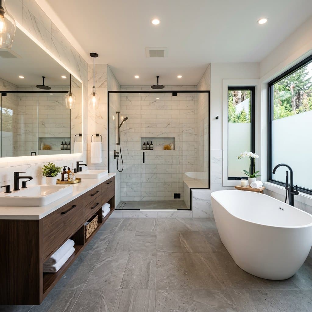 AI-redesigned ensuite bathroom