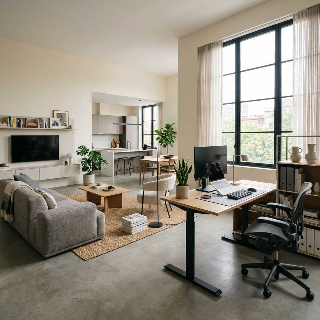 AI-redesigned multi-functional / flex space