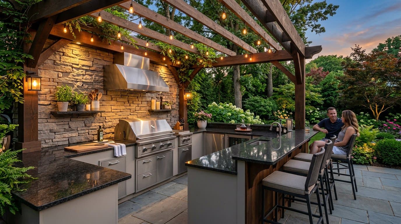 AI-redesigned outdoor kitchen