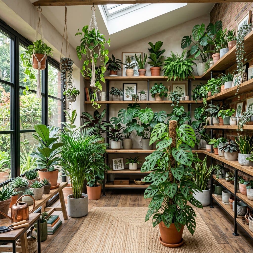 AI-redesigned plant room / indoor garden