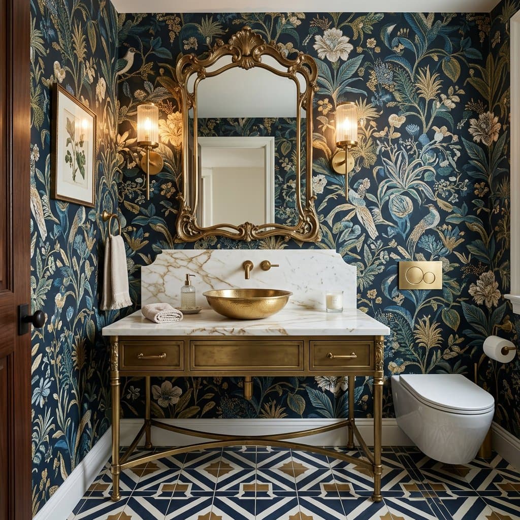 AI-redesigned powder room