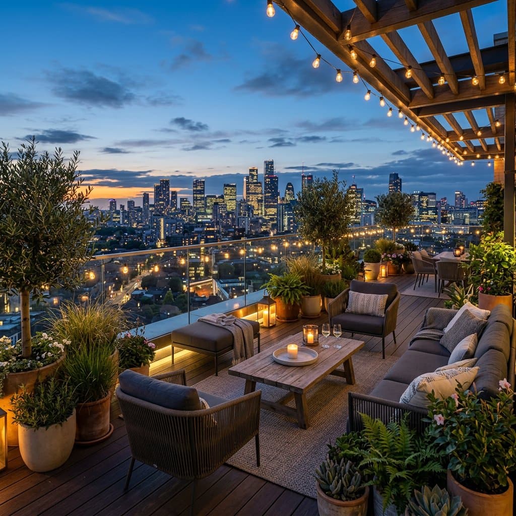 AI-redesigned rooftop terrace