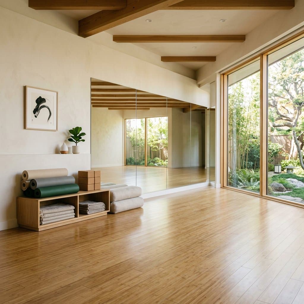 AI-redesigned yoga studio