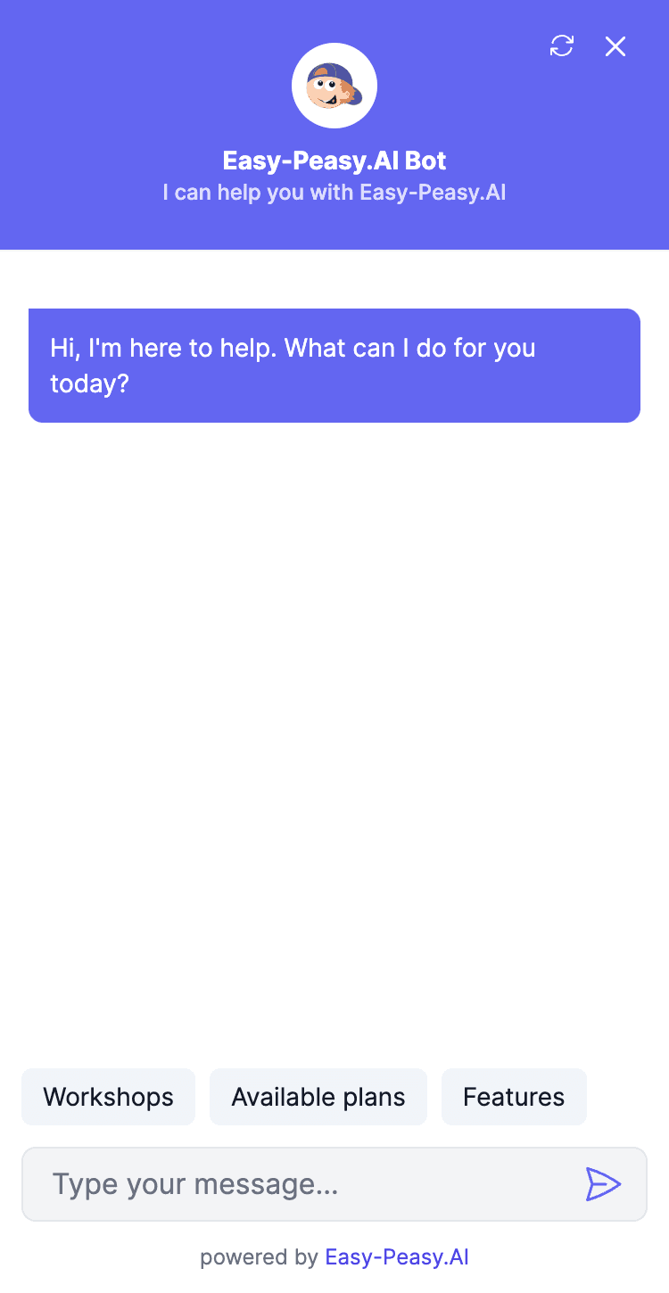 Chatbot screenshot