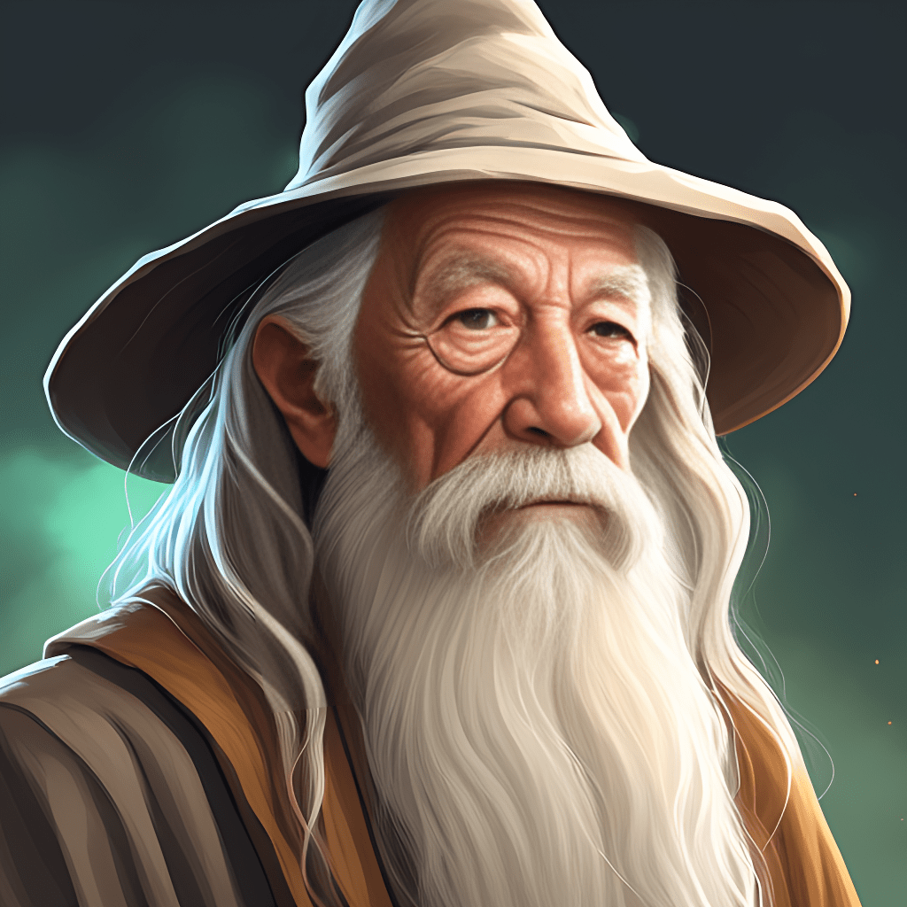 Gandalf is a wizard and the leader of the Fellowship of the Ring.