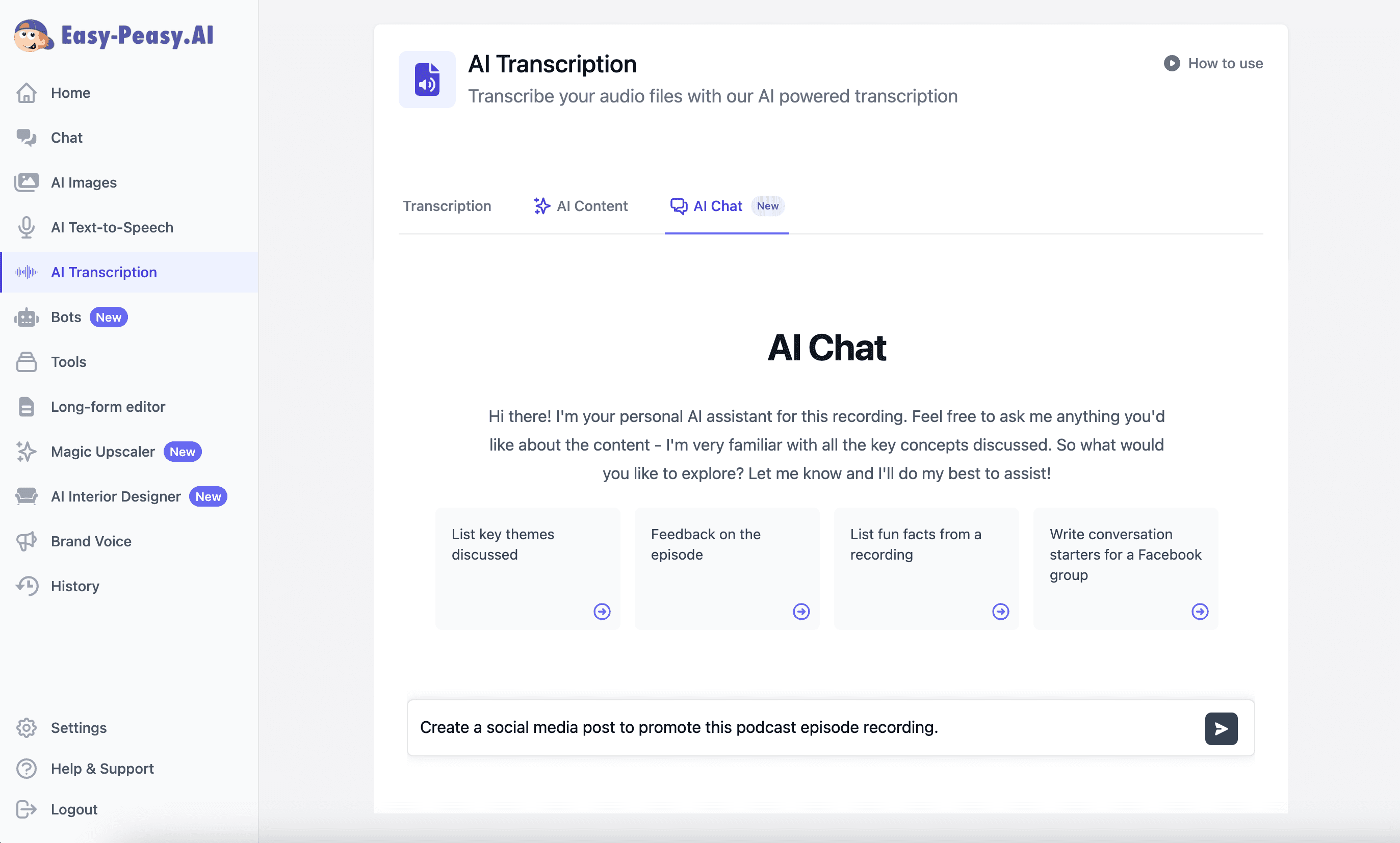 AI Analysis Interface