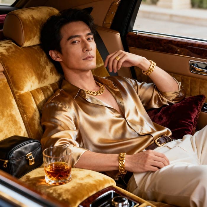 Elegant luxury lifestyle photo in Dubai with high-end fashion and setting