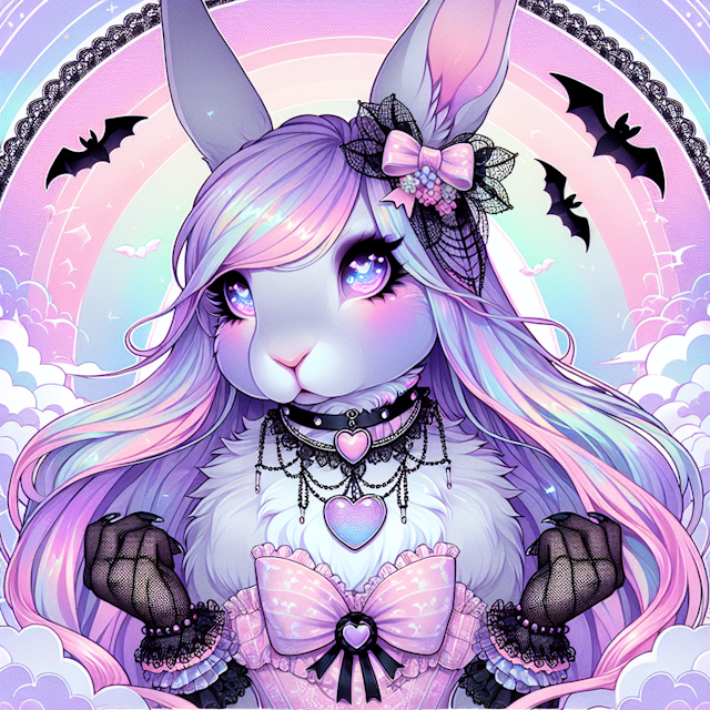 pastel goth rabbit