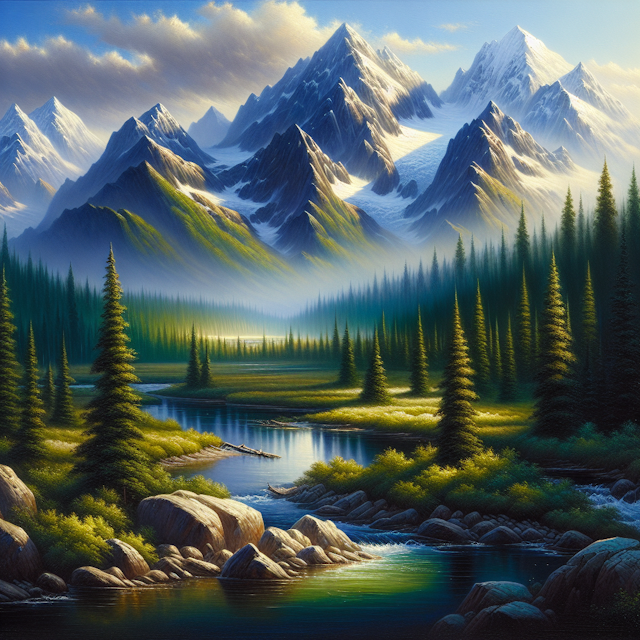 Landscapes, oil painting, capturing the essence of the physical world