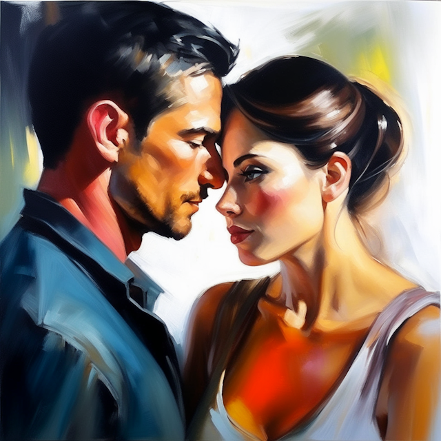 couple, Oil painting