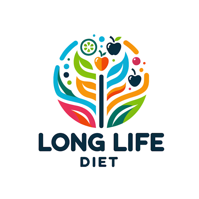 design a simple bright multi coloured logo for a company called, long life diet