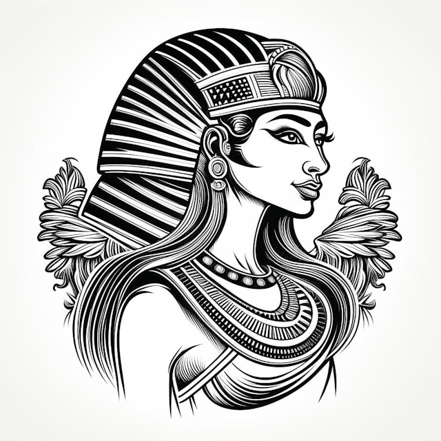 A Vector of Anput the Egyptian Goddess tattoo