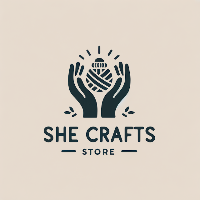 logo for the store "She Crafts", minimalistic but stylish