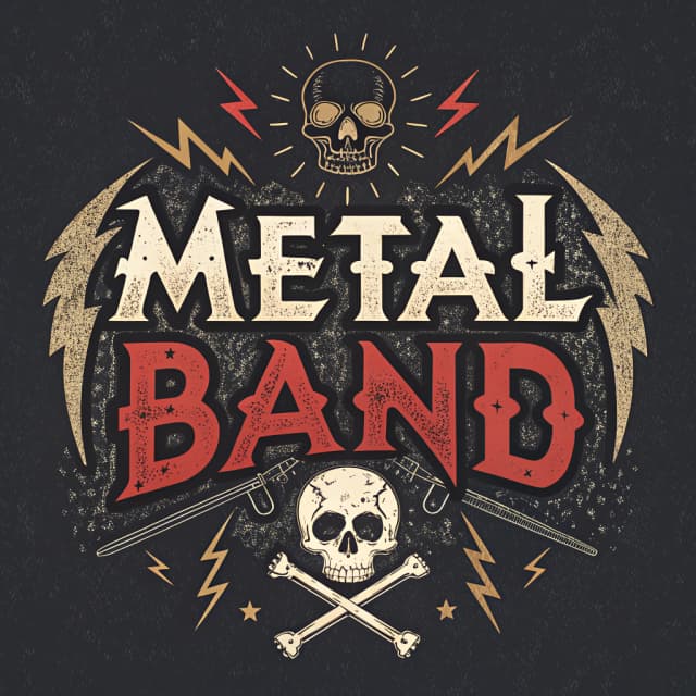 Heavy metal band logo with sharp, angular lettering and dark aesthetic