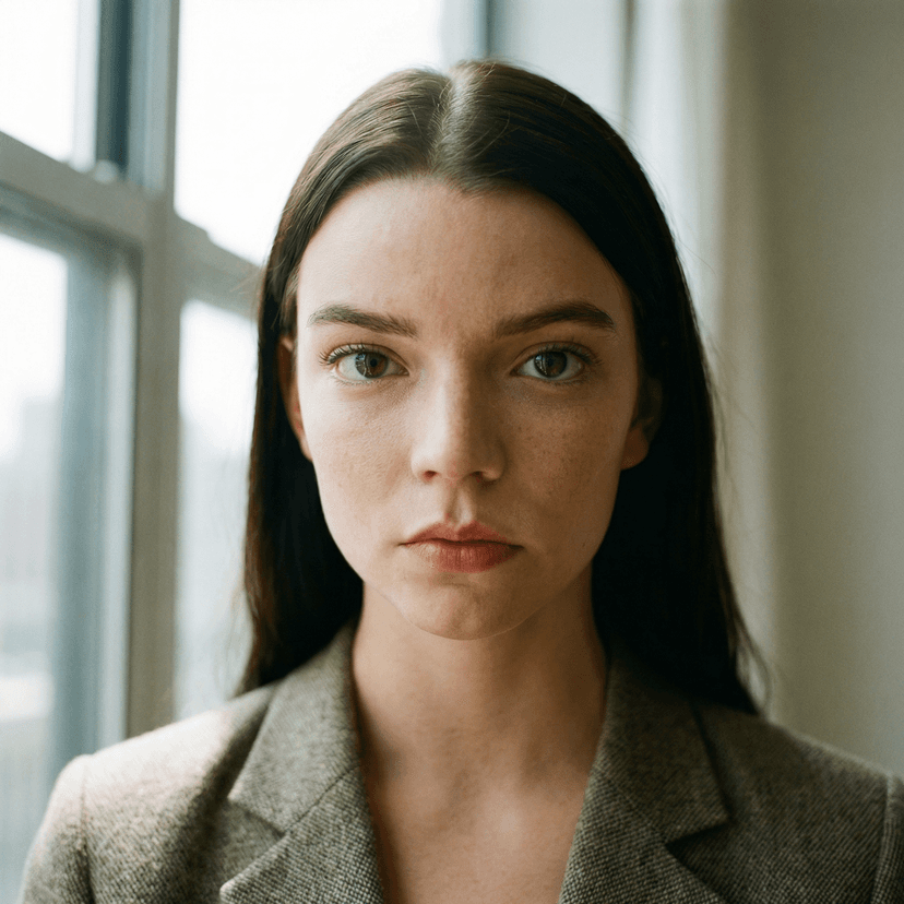 Professional model headshot with striking features and natural lighting