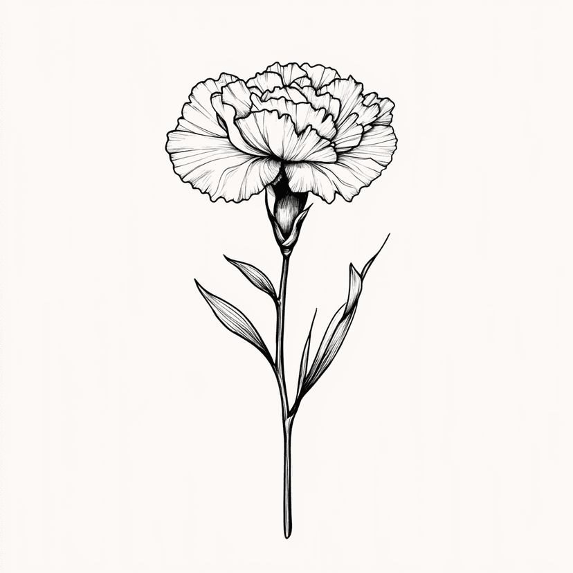 Elegant birth flower tattoo design with botanical accuracy and artistic styling, delicate floral linework representing specific month, meaningful personal symbolism with refined aesthetic, black ink or colored tattoo style perfect for commemorative body art