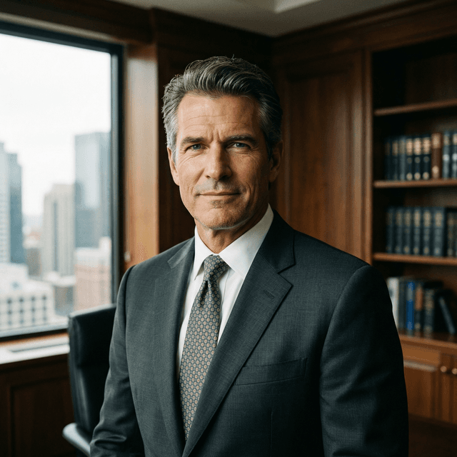 CEO headshot with confident, authoritative presence