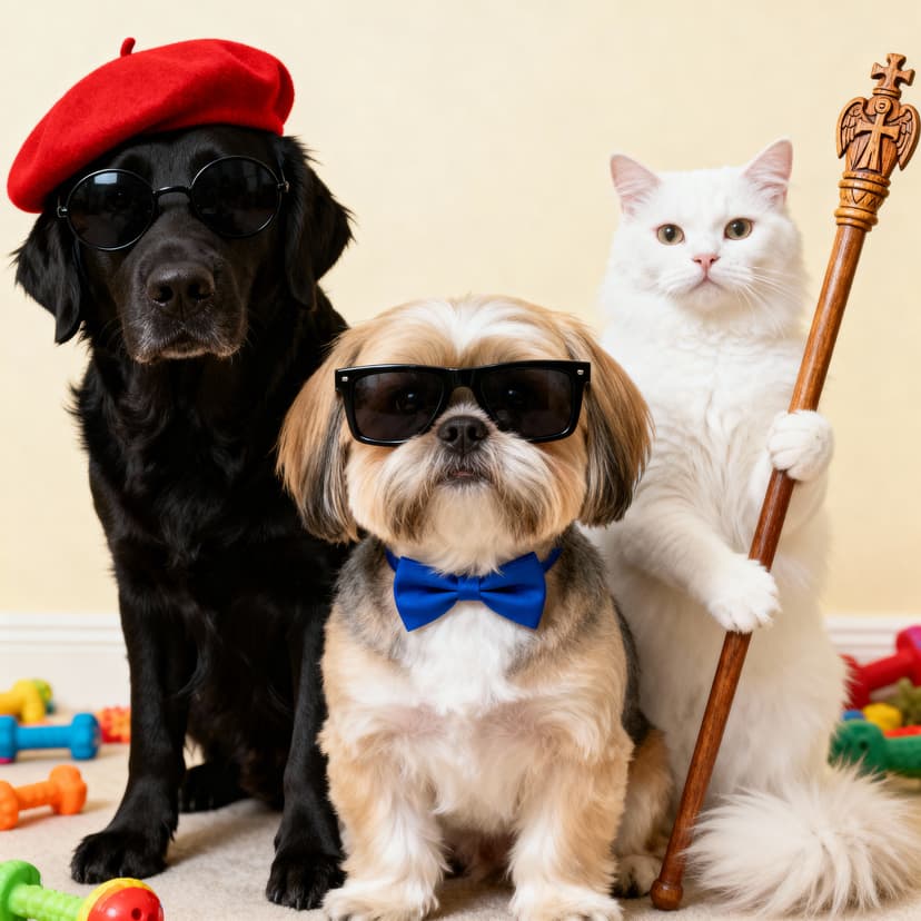 Detailed portrait of a golden retriever with expressive eyes, soft fur texture, and gentle expression, set against a neutral background with natural lighting