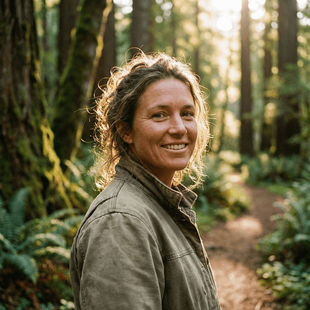 Outdoor headshot with natural lighting and environmental background
