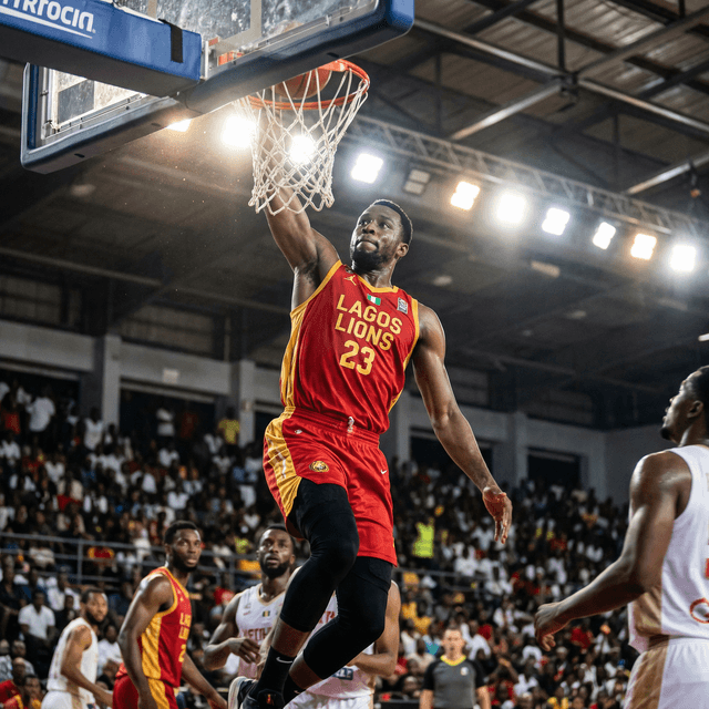 Dynamic sports action photo, athlete in motion, dramatic lighting, intense focus, stadium background, professional sports photography, high-speed capture feel