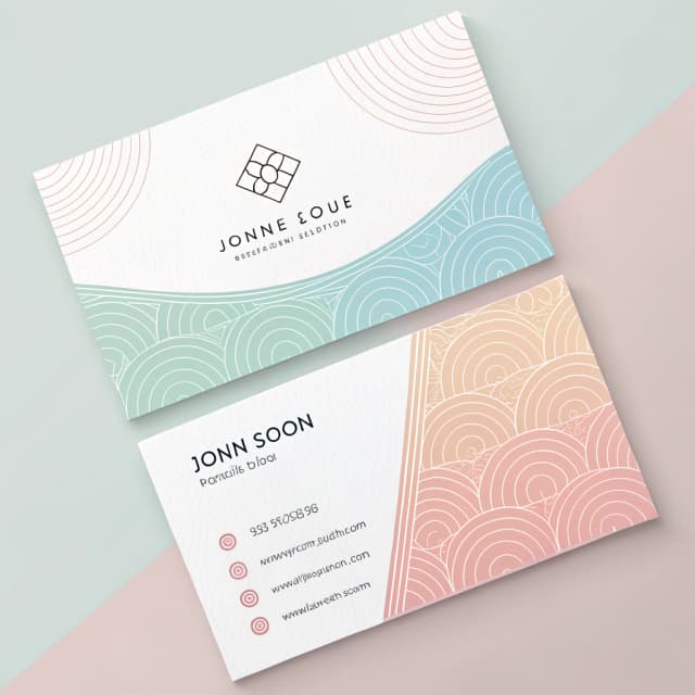 Professional business card design with elegant layout and clear hierarchy, sophisticated typography and balanced visual elements, premium aesthetic with attention to detail, clean modern design suitable for print with proper spacing and alignment