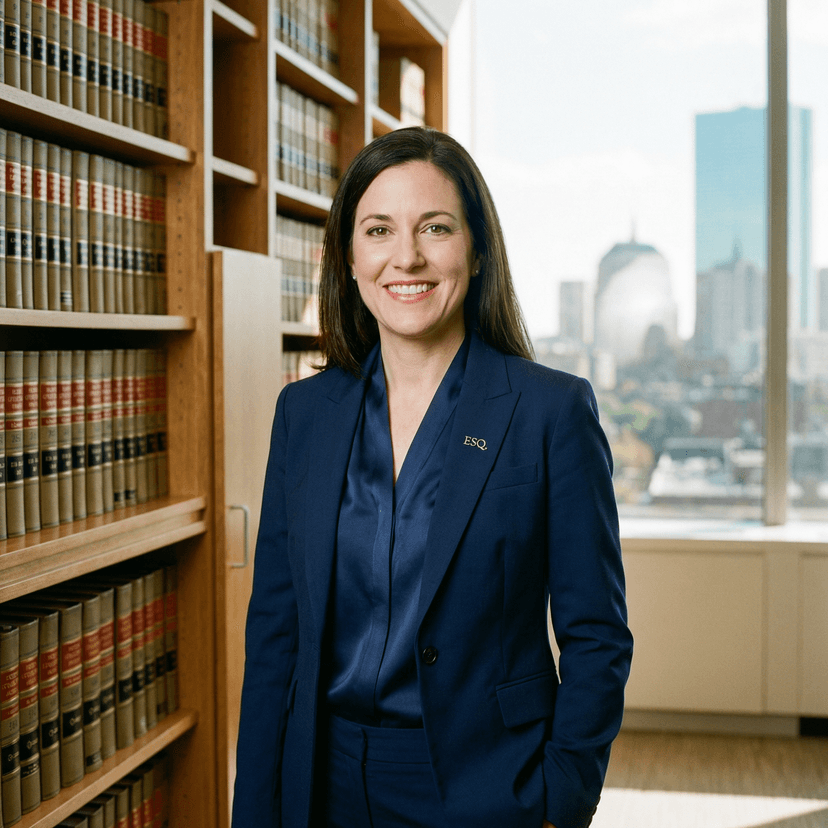 Professional lawyer headshot in business attire with confident expression