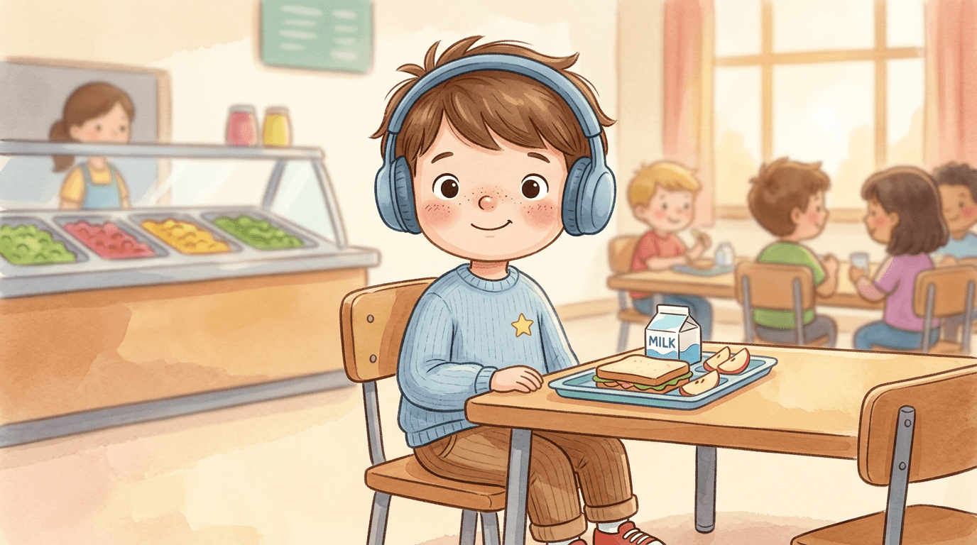 If the noise feels too loud, David can wear his special headphones to help his ears feel better.