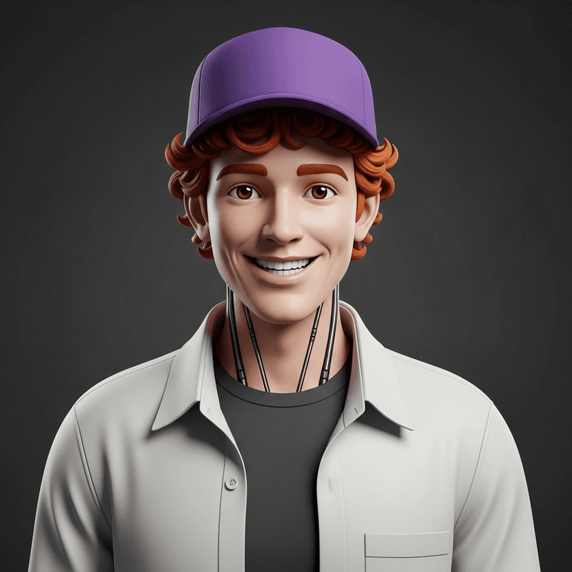 Stylized AI avatar with artistic effects and professional appearance