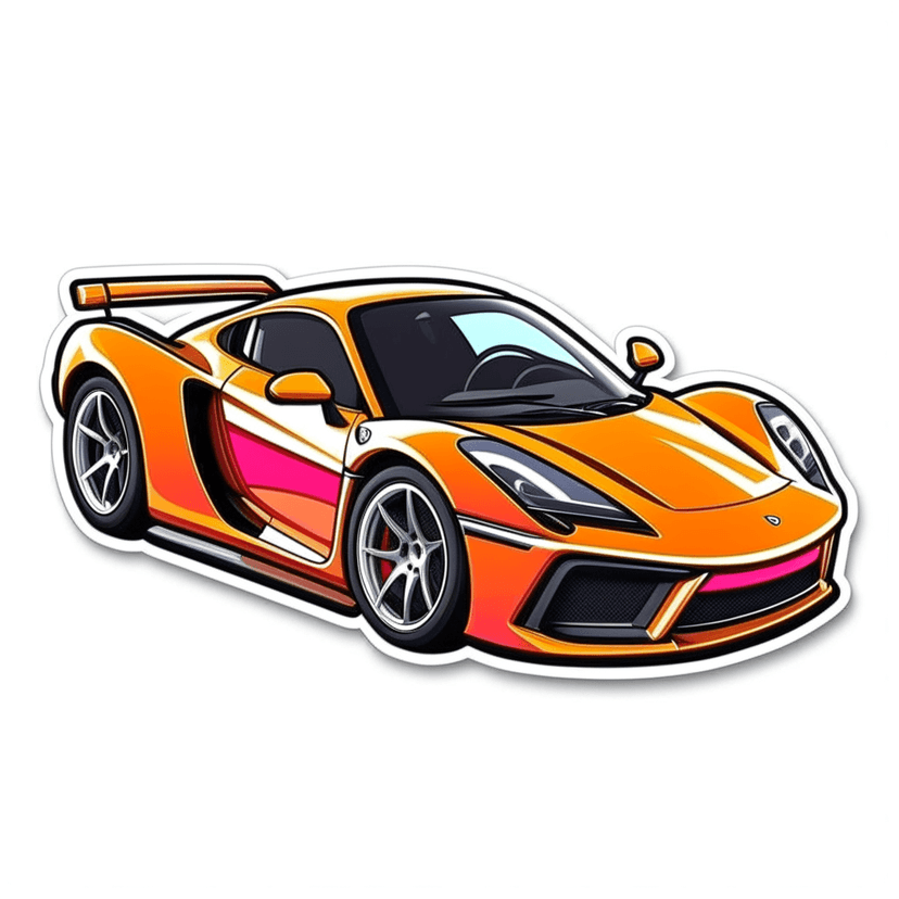 Fun sticker design with bold outlines and vibrant colors, die-cut style with white border, playful illustration perfect for decorating, glossy vinyl aesthetic with punchy graphics, eye-catching design suitable for printing and merchandise