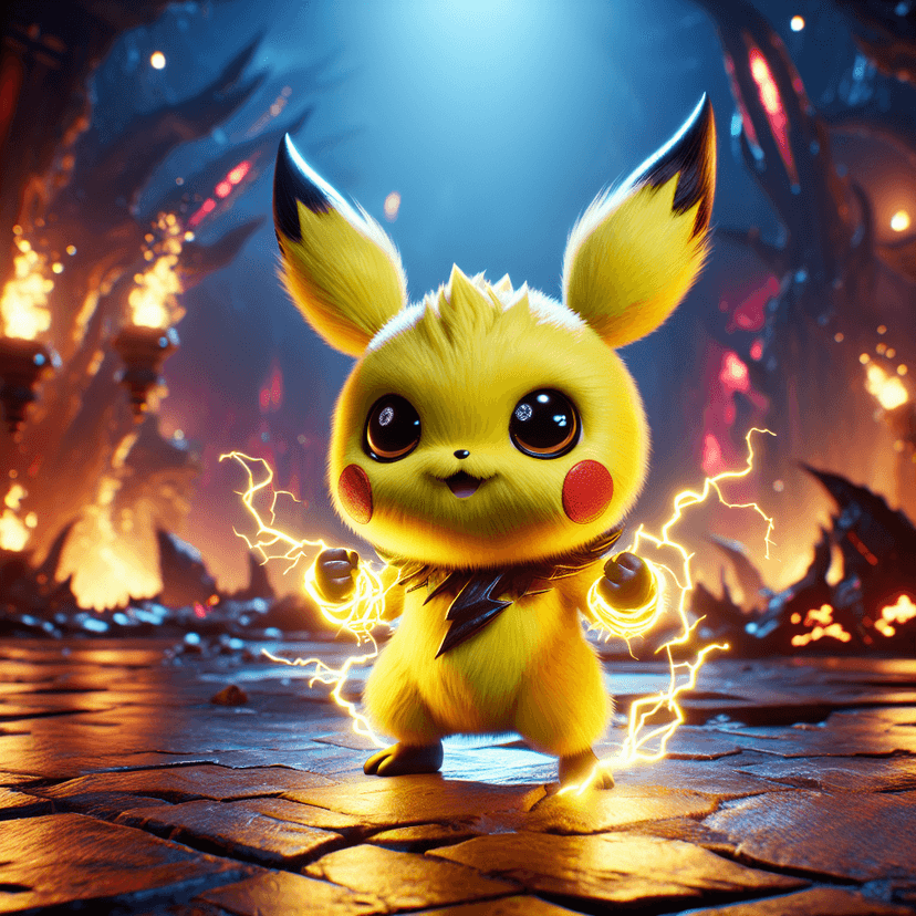Pokemon-style creature design with vibrant colors and distinctive features, anime-inspired aesthetic with cute or powerful appearance, clean character design with recognizable silhouette, fantasy creature with elemental or thematic visual traits
