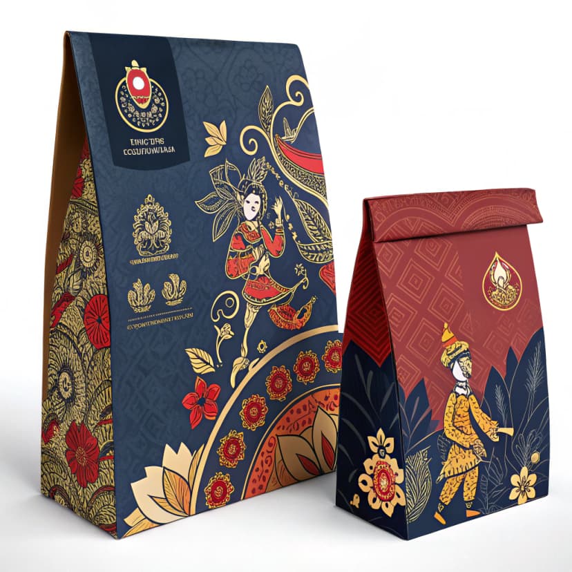 Modern product packaging design with clean typography and bold colors