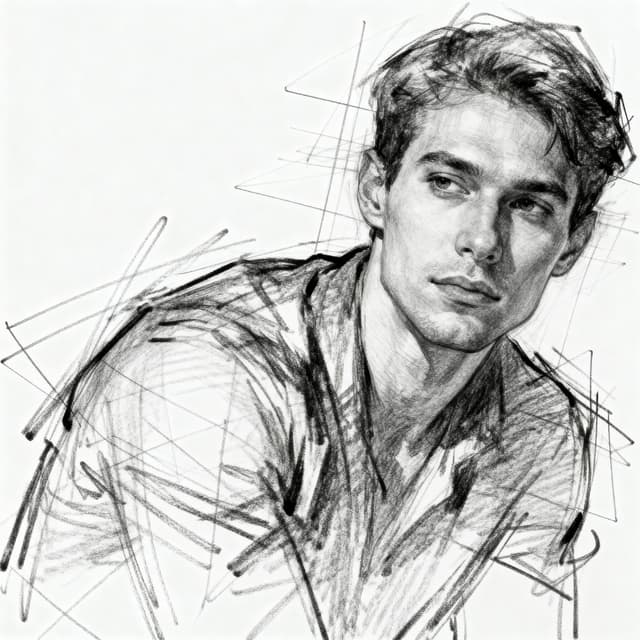 Hand-drawn pencil sketch with loose artistic linework and expressive marks, quick gestural drawing capturing form and movement, artist's preliminary study with visible construction lines, raw sketching aesthetic perfect for concept development and illustration