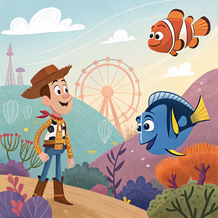 Enchanting children's book illustration with whimsical characters and magical storytelling, colorful storybook art perfect for young readers, charming narrative illustration style with imaginative details, heartwarming picture book aesthetic suitable for publishing