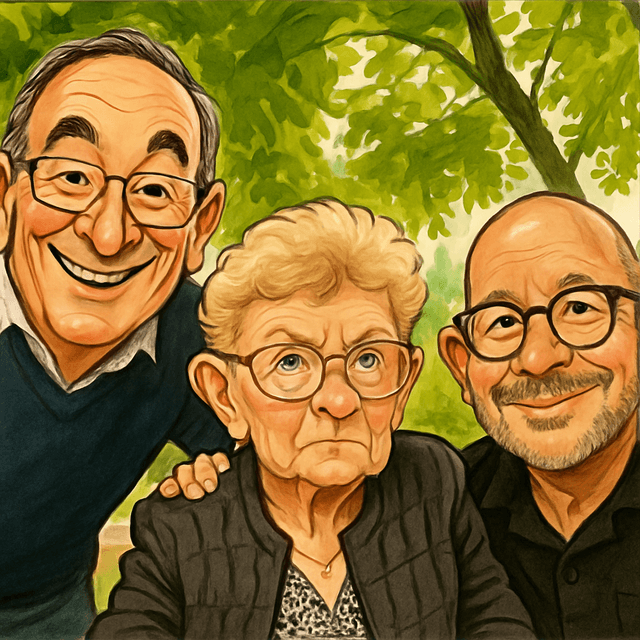 Humorous caricature drawing with exaggerated facial features and playful distortion, comic portrait art emphasizing distinctive characteristics, satirical illustration style with bold lines and expressive details, entertaining character portrait perfect for gifts and entertainment