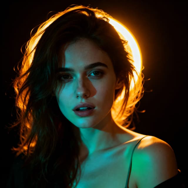 A photorealistic portrait of a young woman with natural lighting, subtle makeup, and a genuine expression, showcasing lifelike skin texture and details