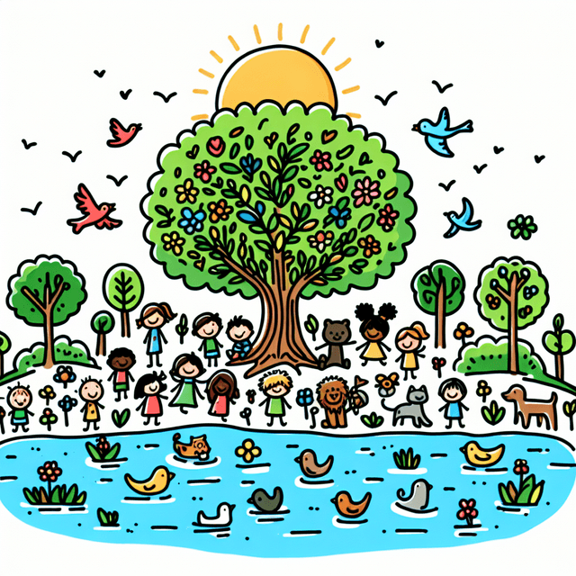 a cute and simple doodle drawing showcasing the importance of life.