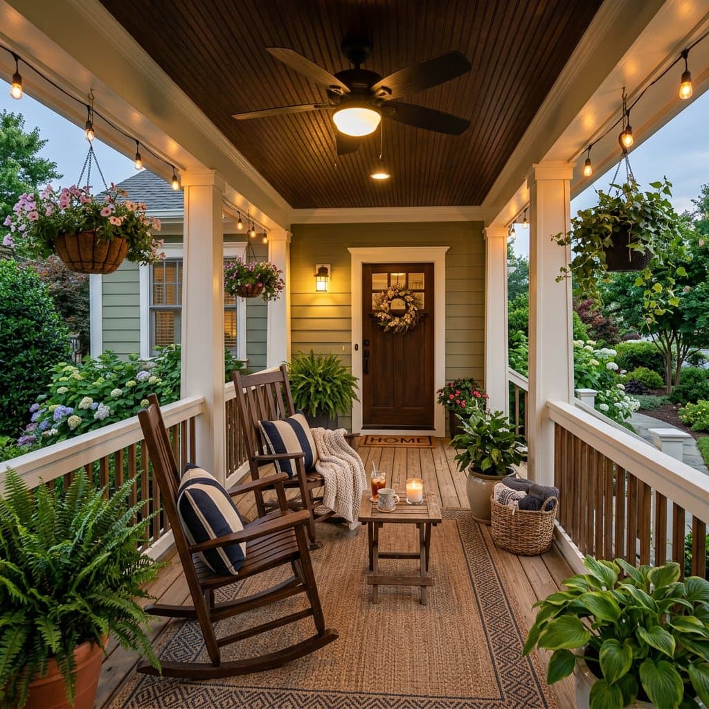 AI-redesigned covered porch